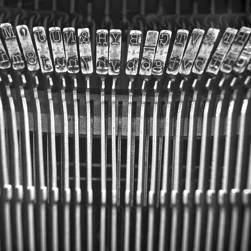 retro typewriter bamboo